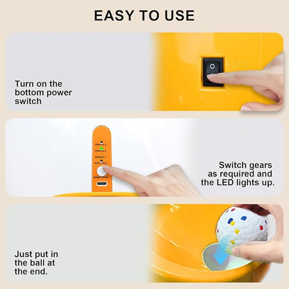 SOCO Automatic Ball Launcher for Dogs with Random Mode, 3 Settings to 45FT, Rechargeable Dog Ball Thrower with 4 ETPU Tennis Balls for Small Medium Breeds