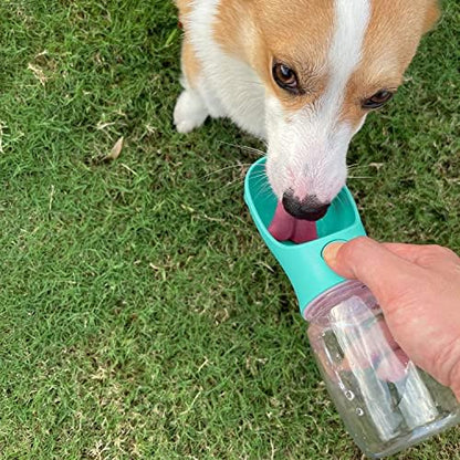 WePet Portable Dog Water Bottle, 19 OZ, Leak Proof Puppy Water Dispenser with Drinking Feeder for Pets Outdoor Walking, Hiking, Travel, Food Grade Plastic - Image 2