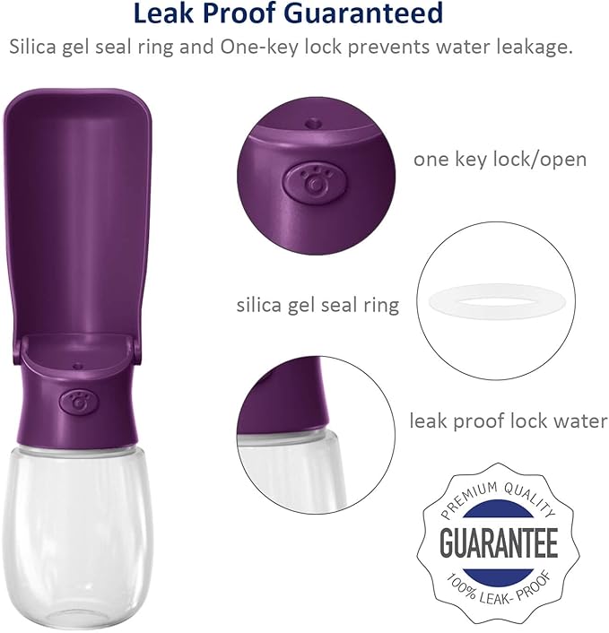 WePet Foldable Portable Dog Water Bottle Puppy Water Dispenser with Drinking Feeder, 12 OZ, High-Temperature Resistant Leak Proof for Pets Outdoor Walking, Hiking, Travel, Food Grade Plastic BPA Free