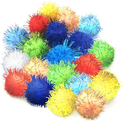 Meric CoCoo 20-Pack Cat Toy Sparkle Ball Jumbo Pack, Unleash Your Cat’s Inner Lion, No More Flabby Tummy, Get Your Kitty Fit Again with These Sparkly Balls, Ideal for Multi-Cat Homes, Bond Over Play