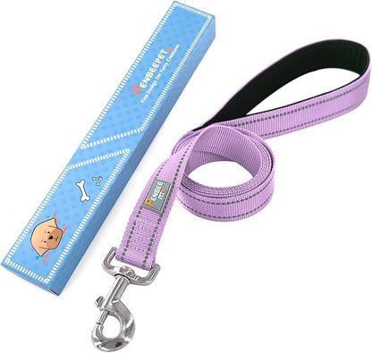 Reflective Dog Leash 6 FT Padded Handle Nylon Dogs Leashes for Medium Dogs Lavender