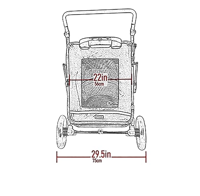Pet Gear NO-Zip Pet Stroller with Dual Entry, Push Button Zipperless Entry for Single or Multiple Dogs/Cats, Pet Can Easily Walk in/Out, Gel-Filled Tires, Platinum, Expedition