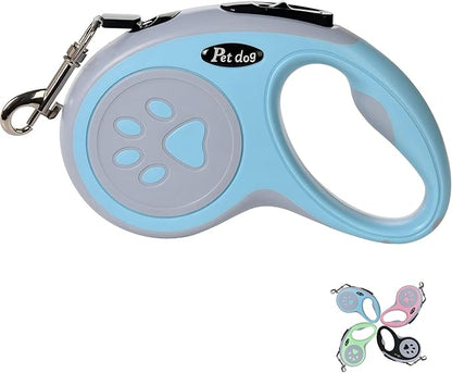 Retractable Dog Leash, VELIGOOD 5M/16FT Extendable Dog Lead with Strong Nylon Tape Tangle-Free One-Handed Brake, Pause, Lock for Small Medium Dogs (Blue)