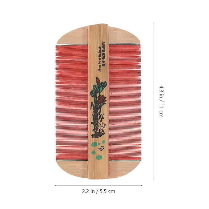 SUPVOX Double-Faced Wooden Hair Comb Removal Fine Tooth Comb for Pet Grooming Home Travel Outdoor Use