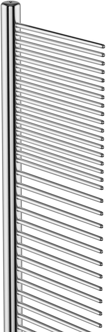 Andis 68545 Stainless Steel Pet Grooming Comb – Dematting Tool for Knots, Mats & Loose Hair Removal, 10-Inch, Professional Grooming Performance
