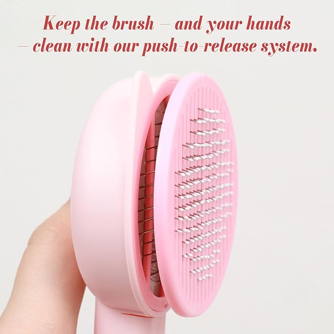 Cat Brush Hair, Cat Brushes for Indoor Cats Furminator Brush for Shedding for Long Haired Cats(Pink)