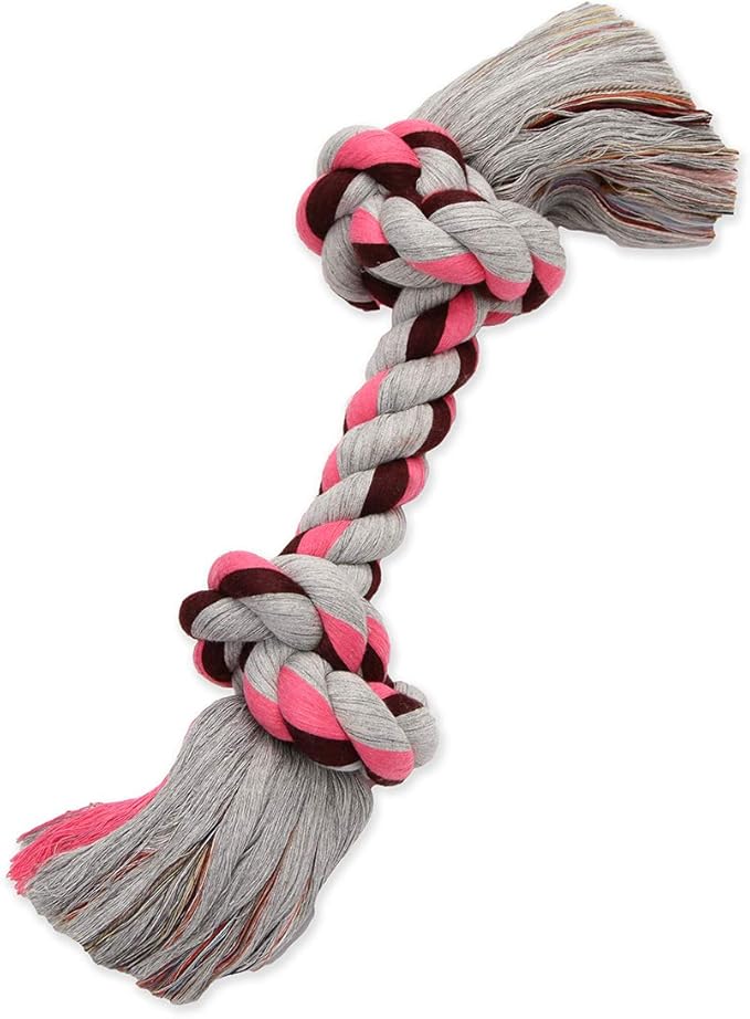 Mammoth Pet Products Flossy Chews Color Rope Bone-Premium Cotton-poly Rope Toy for Dogs-Bone Dog Rope Toy-Interactive Dog Tug Toy-Tug Dog Chew Toy for Large-X-Large Dogs-Colossal 19”,beige(20066F)