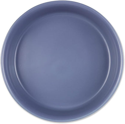 Bone Dry Ceramic Pet Bowls for Dogs & Cats Dishwasher & Microwave Safe, Non-Slip Bottom for Secure Feeding with Less Mess, Medium Set, 6x2, French Blue, 2 Count