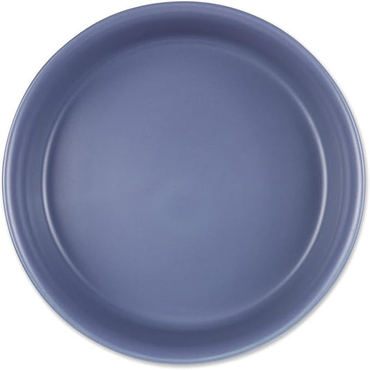 Bone Dry Ceramic Pet Bowls for Dogs & Cats Dishwasher & Microwave Safe, Non-Slip Bottom for Secure Feeding with Less Mess, Medium Set, 6x2, French Blue, 2 Count