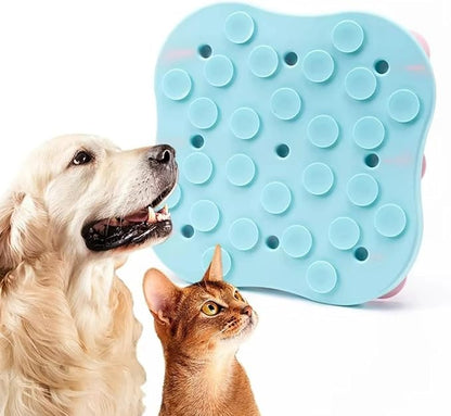 Cat Dog Slow Feeder Set Lucky Clover Lick Mat & Pineapple Puzzle Toy Food Grade Silicone Easy to Clean Anti-Slip Base Pet Accessories (Mat6 2pcs)