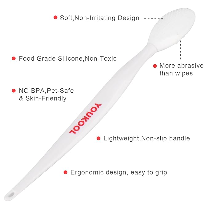 2PCS Pet Black Seed Brush for Cat Chin Acne & Blackhead Removal | Silicone Double-sided Grooming Brush for Acne Treatment | Acne Removing Tool|Cat Grooming Essentials,White