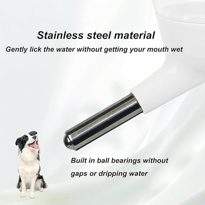 No-Drip Water Bottle/Feeder for Hamsters/Guinea Pigs/Ferrets/Rabbits/Cats and Dogs, Small Animals and Small Pets - for Use in Cages, Crates or Suspension Mounts.13.5 oz. Nozzle 10 mm, White