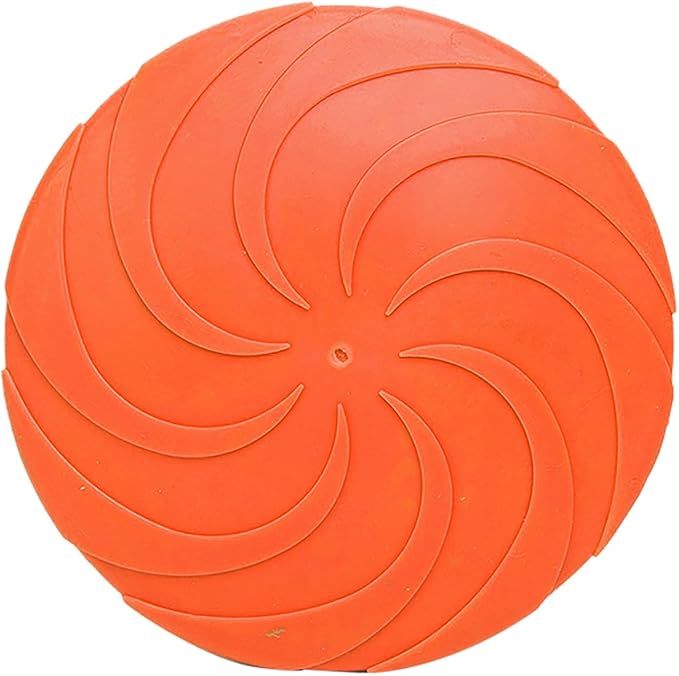 FEESHOW Dog Flying Disc Flexible Floatable Dogs Disc Toys Lightweight Soft Flyer Toy for Medium Large Dogs Orange 21.5cm