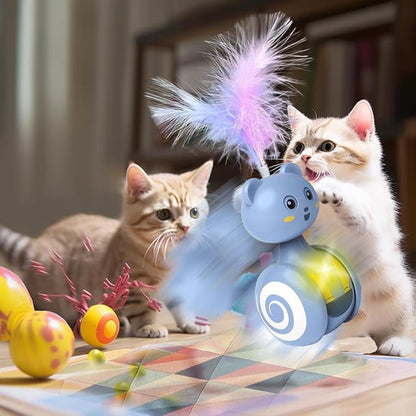 Cat Toys cat Feather Toy A Gentle Push Will Move Forward, Teasing Cats and Interactive Toys,Cute cat Toys, Funny cat Toys,