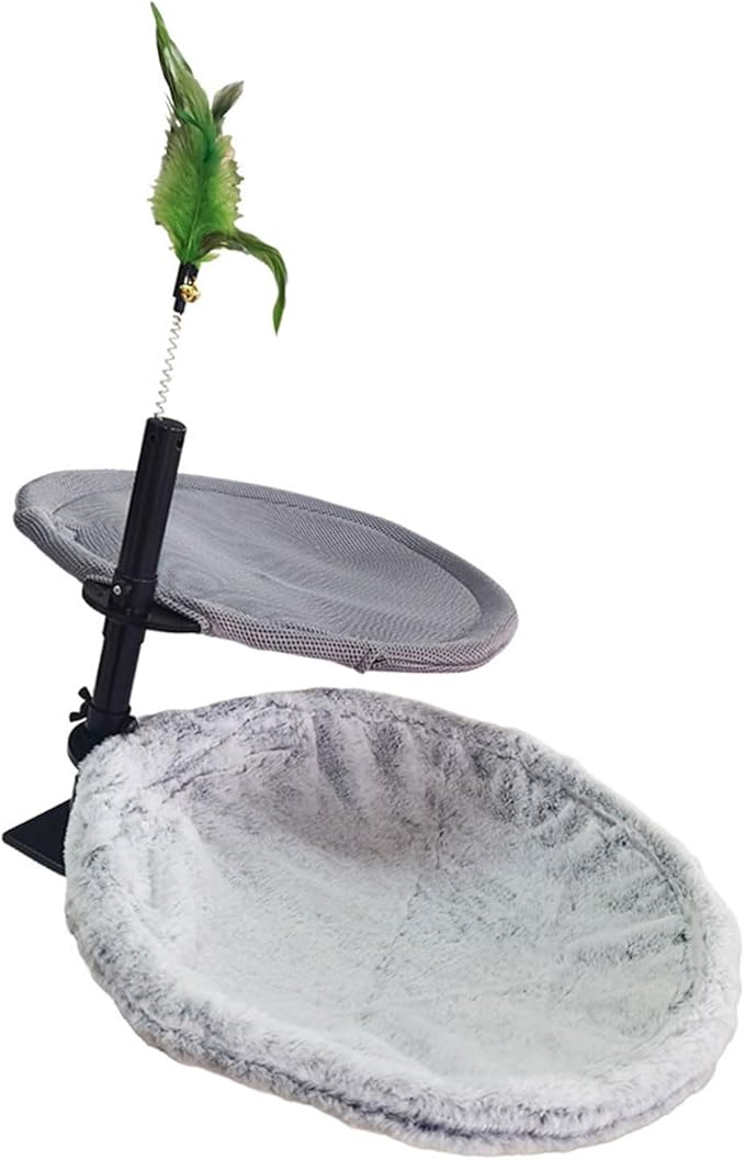 Adjustable Cats Hammock for Desk Space Saving Steel Frame Fabric Ergonomic Pet Bed for Small Cats