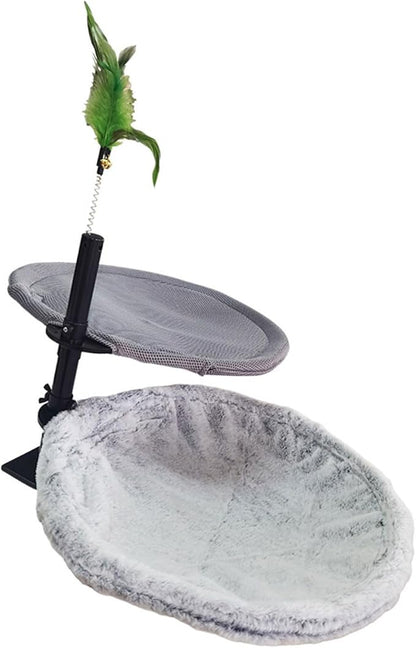 Adjustable Cats Hammock for Desk Space Saving Steel Frame Fabric Ergonomic Pet Bed for Small Cats