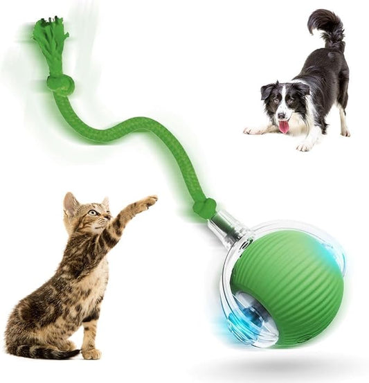 Interactive Rolling Dog Ball, 2026 New Self Rolling Dog Ball Interactive Cat Toys Automatic Cat Toy Self Moving Dog Toys, 360° Smart Automatic Toy Electric (Green)