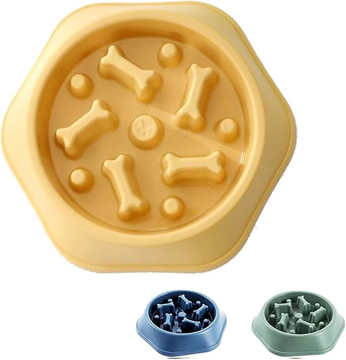 Slow Feeder Dog Bowl,Anti Gulping Healthy Eating Interactive Bloat Stop Fun Alternative Dog Slow Food Feeding Pet Bowl,