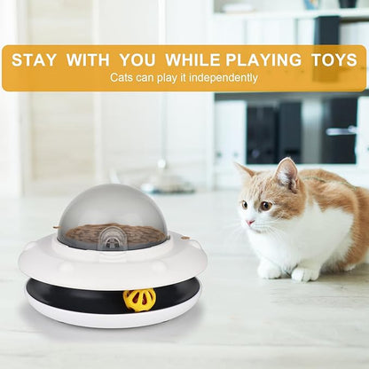 Smart Interactive Cat Feeder 2-in-1 Slow Feeder & Track Ball Toy with Bell Puzzle & Snack Dispenser Promotes Healthy Eating & Mental Stimulation for Cats Indoor