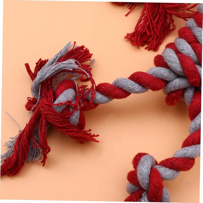 Pet Woven Cotton Rope for Dogs Plush Chew Resistant Educational Playing for Teeth Cleaning Boredom Relief and Interactive Fun