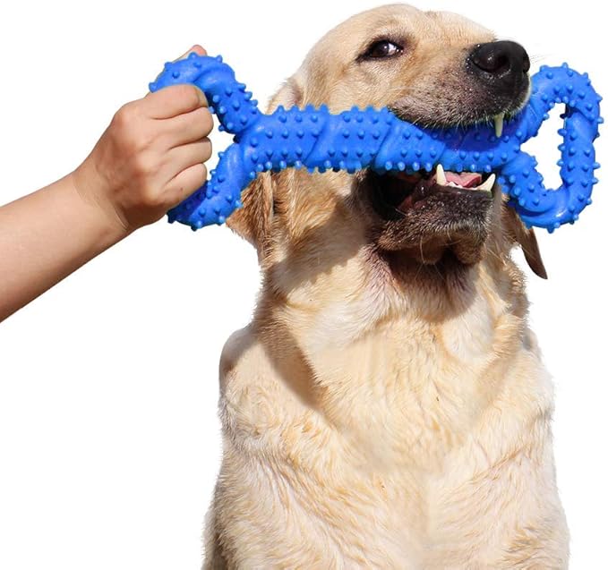 Durable Dog Chew Toys 13 Inch Bone Shape Extra Large Dog Toys with Convex Design Strong Tug Toy for Aggressive Chewers Medium and Large Dogs Tooth Cleaning