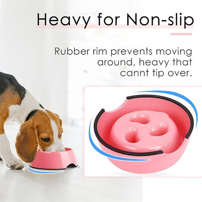 Super Design Slow Feeder Dog Bowl, 1 Cup, Nonslip, Heat-Resistant, Sturdy, Suitable for Small to Medium Sized Dogs