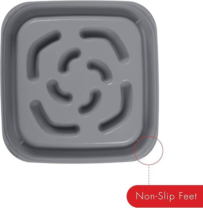 Dexas Seek and Snack Slow Feeder Maze with Non Slip Feet, 4 Cup Capacity, Gray, (PW304429)