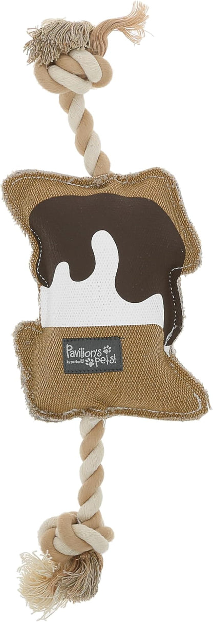 Pavilion Gift Company - S'More - Canvas Rope Dog Toy S'More Marshmallow Tug of War Puppy K9 Doggy Lover Parent Gift