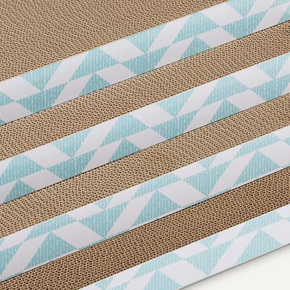 Amazon Basics Corrugated Cardboard Cat Scratchers, Reversible Double-Sided with Catnip, FSC-Certified, 16.5 x 10 x 1.5 in, 4-Pack, Blue - Image 4