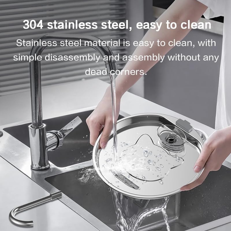 Cat Water Fountain Stainless Steel, 108oz/3.2L Automatic Pet Fountain with Multi-Filtration System, Ultra-Quiet Pump (<25dB), Water Level Window & Easy Clean - Image 2