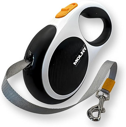 Retractable Dog Leash for Pets Up to 66 lbs, 16' Heavy Duty Reflective Nylon Tape, Tangle Free, Anti-Slip Handle with One Button Control