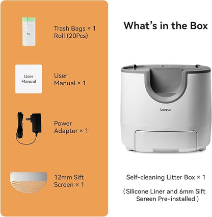 self Cleaning Litter Box Large Capacity, Automatic Cat Litter Box Open-Top Design for Multiple Cats with Integrated Safety Protection Includes Waste Bags (2026 Upgraded Model)