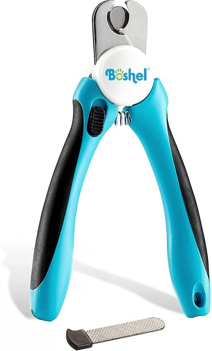 Boshel Dog and Cat Nail Clipper with Safety Guard, Razor-Sharp Toenail Cutter with Nail File, Ideal for Smaller Pets