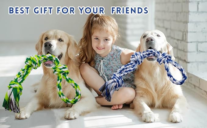Dog Rope Toys for Large & Medium Dogs – 3 Pack Heavy Duty Chew Toys for Aggressive Chewers, Durable Tug-of-War Ropes, 100% Cotton Dog Toys for Training & Teeth Cleaning