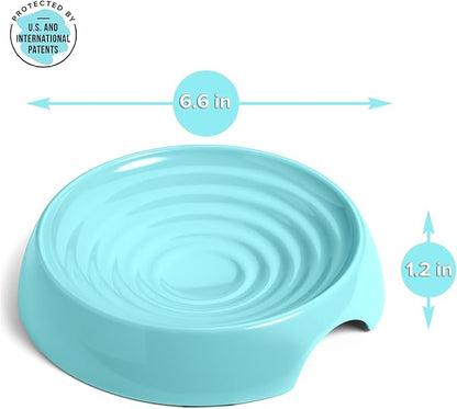 CatGuru Cat Bowls, Whisker Friendly Food Bowl for Indoor Cats, Reliefs Whisker Fatigue, Wide Kitten Dish, Non Slip Pet Dishes, Shallow Pet Plates (Aruba, (Pack of 2))