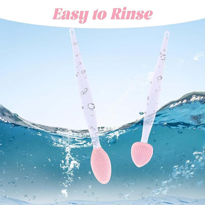 cobee 4Pcs Cat Acne Chin Treatment, Cat Acne Brush Set, Soft Silicone Cats Acnes Brush Set, Cats Acnes Chin Treatment Double Sided Blackhead Exfoliation