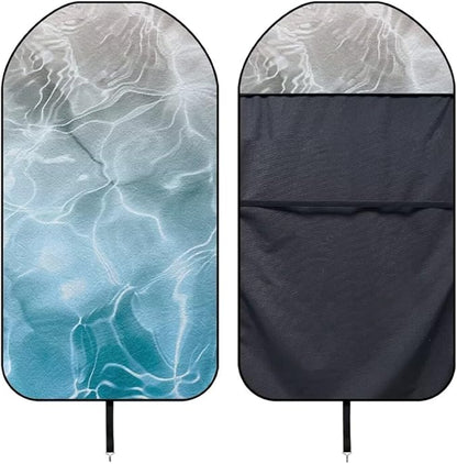 Coldinair Blue Ocean Towel Car Seat Cover for Men,Sweat Car Seat Protector after Workout,Gym,Swimming,Anti-Slip Universal Car Seat Covers for Truck,Van,SUV