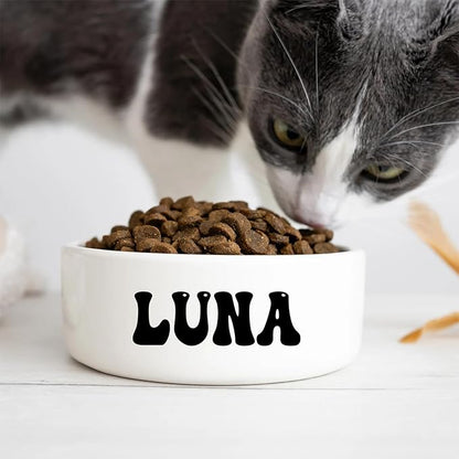 GUANKE Personalized Ceramic Pet Bowls, Custom Small Medium Large Dog Food Dishes, Puppy Cat Rabbit Water Bowl, Custom Name, S/M/L Size for All Pets