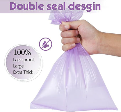 Dog Poop Bag 1140 Counts 57 Rolls, Unscented Doggy Poop Bags, Leak-Proof Dog Bags for Poop, Extra Thick Strong Dog Waste Bags with Dispenser - Purple (13 x 9 Inches)