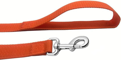 Strong Nylon Dog Leash, 4FT/ 5 FT/ 6FT Dog Leashes for Medium Large Dogs (5FT, Orange)