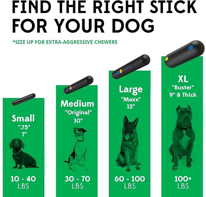 Goughnuts — Dog Toys for Aggressive Chewers | Virtually Indestructible Dog Toy Stick for Small Breeds | Heavy Duty Dog Toy | Black
