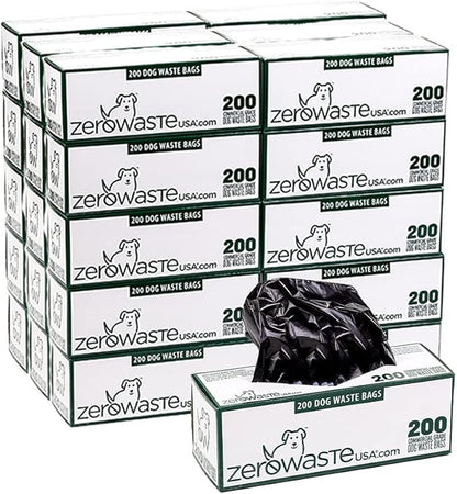 Zero Waste USA 6,000 Premium Dog Waste Station Refill Roll Bags - Up to 40% Thicker & Stronger than Competitor Bags - Guaranteed to Fit Any Commercial Roll Bag Dispenser - 30 Rolls of 200 Bags