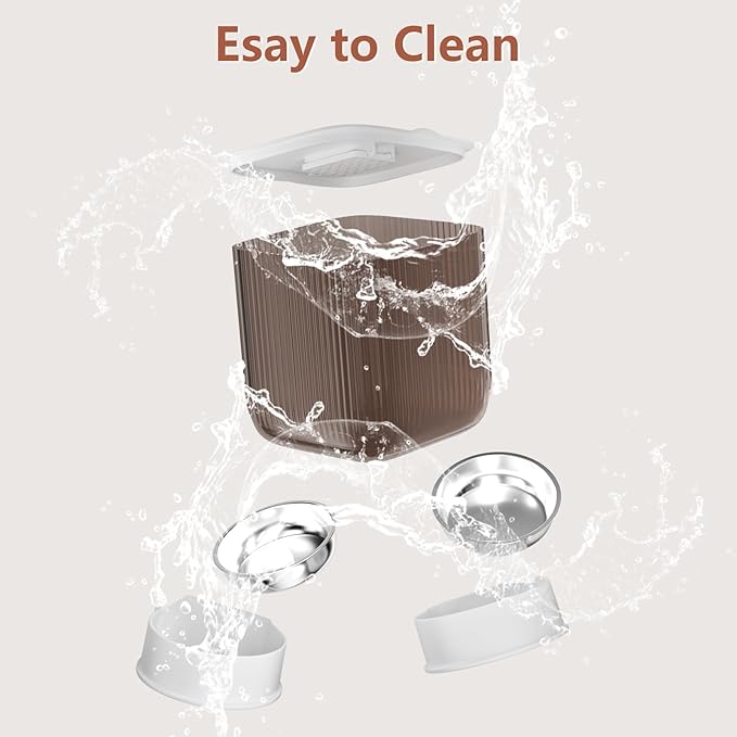 Cat Feeder Automatic, Automatic Cat Feeder WiFi with Remote Feeding Cat Food Dispenser for 2 Cats, 5L Pets Timed Automatic Feeders with Dual Power Supply
