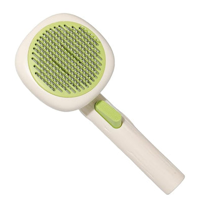 Pet Massage Comb, Knot Opening Comb, Self-Cleaning, Cat And Dog Universal, One Click Hair Removal,Pet Supplies Hair Remover Tool, White Green - Persimmon Style, 1 piece, 1 sale