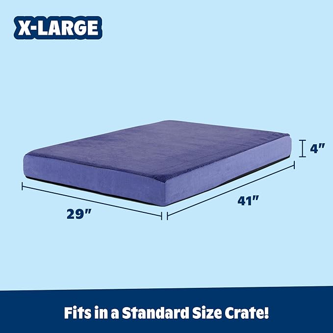 Barkbox Orthopedic Dog Bed with Memory Foam - Comfortable, Durable & Machine Washable Pet Bed - XL - Navy