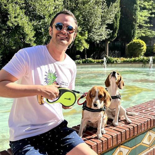 Retractable Dog Leash for Large Dog with Light Rechargeable, 16ft Heavy Duty Retractable Pet Leash with One-Button Control, Anti-Twist Protection, Reflective Leash for Large Dogs Up to 110 lbs - Image 2