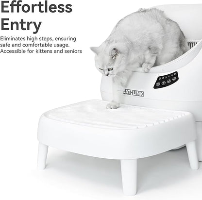 Open-X Ramp by CATLINK, Cat Ramp for Self Cleaning Cat Litter Box, Custom Fit for Open-X, Easy Entry for Small & Elderly Cats (White)