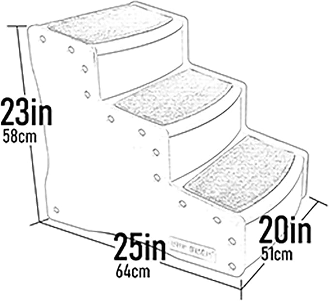 Pet Gear Easy Step III Extra Wide Pet Stairs, 3 Step for Dogs/Cats up to 200 pounds, Removable/Washable Carpet, Easy Assembly (No Tools Required) Espresso
