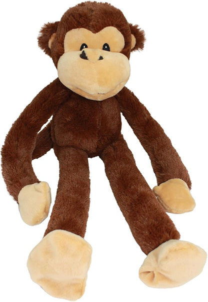 Multipet Swingin' Safari Monkey Dog Plush Toy - Squeaky Dog Toy for All Dogs - Extra Soft Plush Dog Toy - Stuffed Animal Dog Toy for Cuddling & Playing - Cute Dog Pet Toy (27”, Brown, 5 Squeakers)