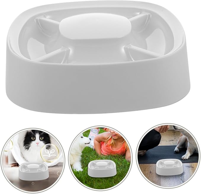 Mipcase Cat Food Water Bowl Multi-Functional Slow Feeder for Dogs and Cats Compartments for Multiple Pets Easy to Pet Feeding Bowl